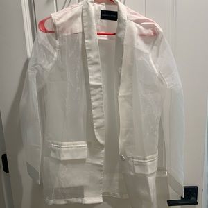 Sheer white blazer.